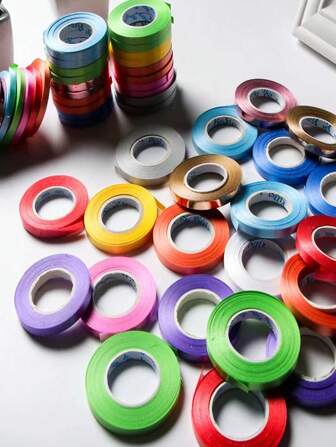 Cinta de globo de 5/10 m y cinta de regalo colorida decoración de boda juego de 10 piezas (color aleatorio)