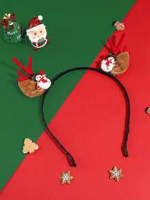 1頂女士紅色聖誕鹿角發箍,適用於日常或節日裝扮