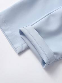 Baby Boys' Sky Blue Elastic Waist Plain Basic Pants, Suitable For Daily Wear In Spring And Autumn - Blue - View 4