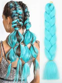 Pack Of 1 Large Braiding Hair 24Inch Suitable For Women And Children Daily Holidays And Cosplay Braided Wear Light Blue Fashion Synthetic Hair Crochet Hair Extensions Useful And Deft High Temperature Hair Woven Hair Extensions For Halloween And Christmas New Year Carnival Music Festival