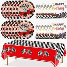 41 件赛车派对盘子和餐巾桌布套装，赛车赛道派对用品装饰赛车主题餐具，适合男士生日家居装饰，可供 20 人使用 - Racing car - 查看 2