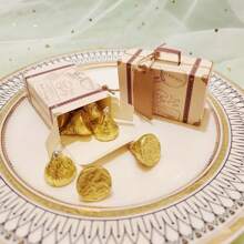 10 Piezas Mini Maleta Caja De Dulces Para Favores De Fiesta De Bodas, Embalaje De Regalos, Empaque De Dulces - Multicolor - Ver 5