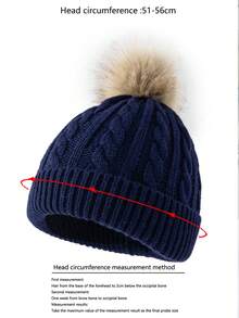 2pcs Kids' Cable Knit Beanie Hat With Pom Pom Set - Multicolor - View 4