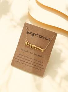 件十二生肖天蠍座牡羊座字母細節吊墜項鍊 - 金黃色 - 查看 9