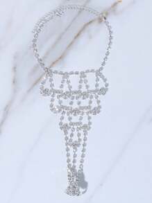 1入時尚性感流蘇踝鏈女款吊墜鏈腳鏈，足部珠寶