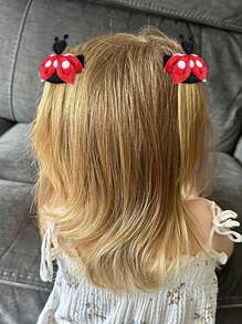 2pcs Cute Ladybug Hair Clips For Children Girls, No Trace Hairpin With Animal Shape, Hair Accessories For Kids And Toddlers - Multicolor - View 5
