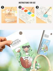 A Blue Fairy Tale Main Picture Graffiti Color Card Comes With A Watercolor Pen Coloring Card 20 Pieces - Blue - View 3