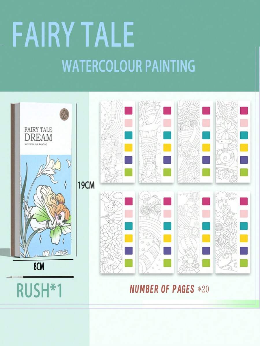 A Blue Fairy Tale Main Picture Graffiti Color Card Comes With A Watercolor Pen Coloring Card 20 Pieces - Blue - View 1