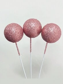 20pcs Pink Powder Filled Balloon Birthday Cake Decorating Toppers,Christmas - Pink - View 5