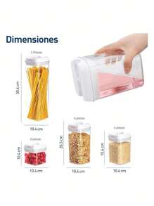 Set Of 7 Bluelander Containers: Airtight,  And Completely Stackable. Identification Tags Included! Order Now And Enjoy A Flawless Pantry. - 無色 - 查看 4