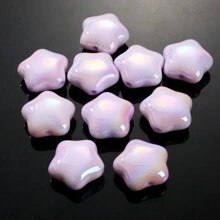 10pcs Acrylic Uv Plated 24mm Pentacle & Lucky Star Shaped Beads With Hole - Multicolor - View 13