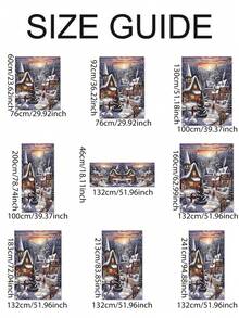 1pc Christmas Themed Digital Window Curtain - non-monochrome - View 6