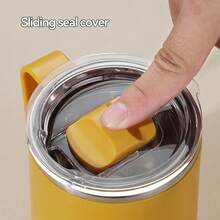 1個450毫升咖啡杯,不銹鋼杯,帶便攜式手柄的保溫杯,適用於家庭和野外露營