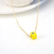 1入方形玻璃眼睛吊墜項鍊,適合作為女士禮物 - 方形 - 查看 3
