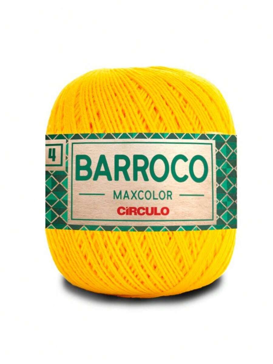 Barbante Barroco MAXCOLOR FIO 4 - 200g e 338 metros - Cartela 1 - Canário - Visão 1