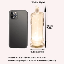 1支led無火焰暖色水滴形水晶蠟燭,營造氣氛 - 白色 - 查看 9