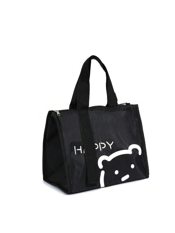 1 Piece Thickened Reinforced Handle Aluminum Film Leaves Floral Print Insulated Lunch Box For Work Printed Lunch Bag Thermal Portable Tiffin Bag For Food Travel Picnic Lunch Bag For Office School Organizer Bags Teacher Storage Bags Classroom Bags Classroom Organizer Bags