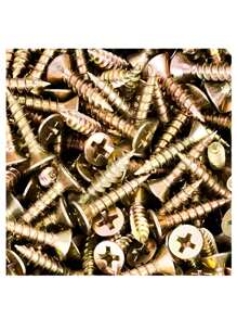 100 顆彩色鍍鋅木螺絲,粗牙十字槽沉頭自攻螺絲,適用於牆壁和膠合板