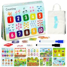 早期教育益智靜物語,兒童diy貼紙書,教育性重複貼紙繁忙書,學習型繁忙書,兒童早期教育翻頁書,兒童教育玩具,男女兒童生日禮物、聖誕禮物、新年禮物 - 彩色 - 查看 1