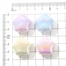 10pcs Acrylic Uv Plated 24mm Pentacle & Lucky Star Shaped Beads With Hole - Multicolor - View 7