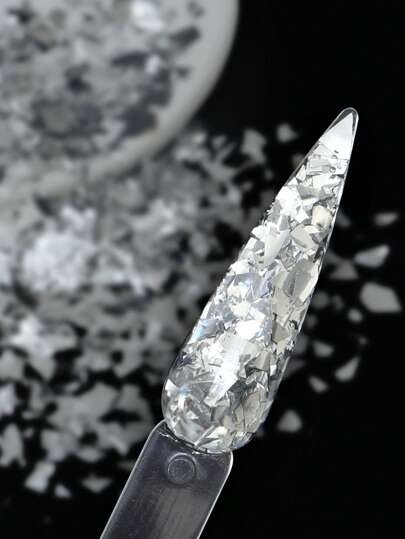 10g Nails Glitter Flakes Asymmetrical Glass Paper Slices Sparkly Nail Art Sequins Paillette Nails Decoration DIY Manicure Accessories Nail Charms Nail Gems Nail Supplies