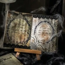 have a good day 1 包 60 张复古黑暗魔法主题装饰材料纸、美学装饰、拼贴材料、创意规划、个性化艺术用品、DIY 日记装饰材料（6 种设计随机发货）、学校用品、返校 - 灰色 - 查看 3