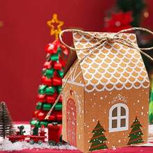 10入組聖誕樹派對禮品盒,卡紙糖果袋禮品包裝裝飾,適用於兒童女孩男孩生日聖誕節 - 彩色 - 查看 4