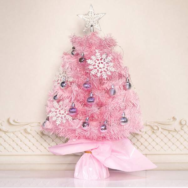23 Inch Mini Christmas Tree Artificial Tabletop Christmas Tree with LED