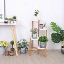 UNHO Corner Plant Stand Indoor, Plant Display Shelf Bamboo Plant Pot Stand Holder Tall Flower Stand Rack For Indoor Home Decor 3 Tier / 4 Tier - Beige - View 5