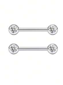 2 piezas Anillos para el pezón de 14G para mujeres, set de anillos para el pezón con barra de 16mm de acero quirúrgico con corazón de circonita y mariposa, joyería de piercing corporal lindo para San Valentín, Mamá, Madre, Día de la Madre, regalo