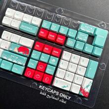 Conjunto De Teclas De 124 Piezas Con Diseño Del Mar Coral En Estilo De Dibujos Animados Estampadas Con Tinte Sublimado, Materiales De Pbt Y Perfil De Altura Xda Para Teclados Mecánicos Con Interruptores Cherry Kailh Ttc Gateron Jwk Bsun Mx, Compatibles Universalmente Con Diseños Ansi/iso De 61/64/68/82/84/87/98/104/108 Teclas