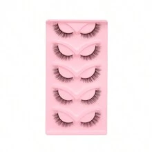 卡通假睫毛5副7mm-11mm全帶型蓬松假睫毛,輕量且可重複使用