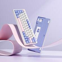 Đồng hồ Động lực Bàn phím Không dây Có dây 63 Chìa khóa RGB Đèn nền Đồng hồ Động lực Bàn phím - Hồng - Xem 3