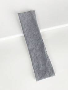 1pc Solid Color Stretchy Sports Headband - Grey - View 4