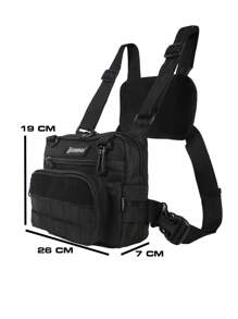 Chest Bag Kampak DH02 Mochila de pecho Mediana Pechera Multiusos Bolsa Moderna Hombre Mujer - Negro - Ver 2