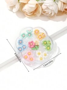 1box Plum Blossom Shaped Resin Decorative Sticker For Diy, Colorful Flower Design - Multicolor - View 4