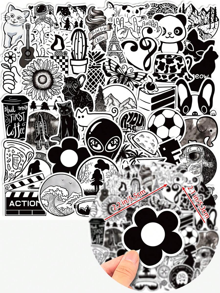 50入組可愛動物貼紙,完美裝飾筆記本電腦、手機、筆記本、杯子、冰箱、頭盔等