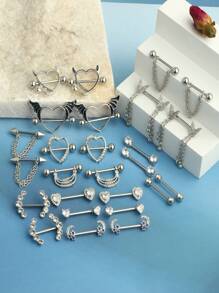 2 piezas Anillos para el pezón de 14G para mujeres, set de anillos para el pezón con barra de 16mm de acero quirúrgico con corazón de circonita y mariposa, joyería de piercing corporal lindo para San Valentín, Mamá, Madre, Día de la Madre, regalo