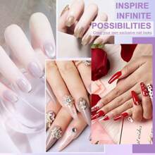 Acrylic Nail Kit For Beginners With Everything-All In 1 Nail Kit Set Professional Acrylic With Everything-Acrylic Nail Supplies With Nail Lamp Nail Set For Beginners DIY Acrylic Nail Extension - 彩色 - 查看 2
