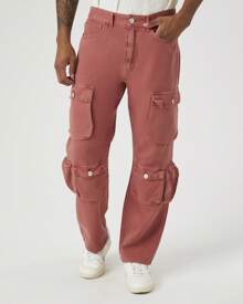 Straight-Leg Cargo Jeans - Orange - View 3