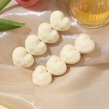 4pcs Women's Milk Tea Color 3d Heart-shaped Hair Clip For Bangs - Multicolor - View 3