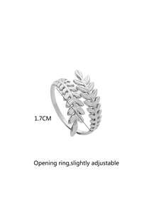 1 Miếng Lá hình Mở  Nhẫn - Màu Bạc Cổ - Xem 4