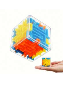 1 件 3D 立方体迷宫立方体玩具滚球游戏迷宫玩具、互动游戏、派对游戏、节日游戏、创意小礼物 - 彩色 - 查看 1