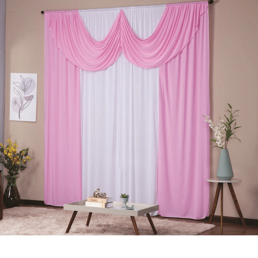CORTINA  (sala- quarto- cozinha) 3x 2,80 tecido MALHA GEL PARIS/ VARÃO SIMPLES