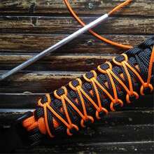 6Pcs/Set Stainless Steel Paracord Bracelet Lacing Stitching Needles DIY Jewelry Tools Accessories Paracord Stitching Set Stainless Steel Paracord FID Stitching Needles  Paracord Smoothing Tool Paracord Leathercraft Needle With Black Storage Bag - Silver - View 3