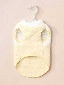 1 件聚酯秋冬加厚毛絨背心帶背帶,為小型寵物保持溫暖,適合家庭和戶外活動(產品可能比標準尺寸小,建議購買時大 1-2 尺寸) - 黃色 - 查看 4