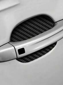 4pcs Blue Carbon Fiber Car Door Handle Protection Stickers - Blue - View 5