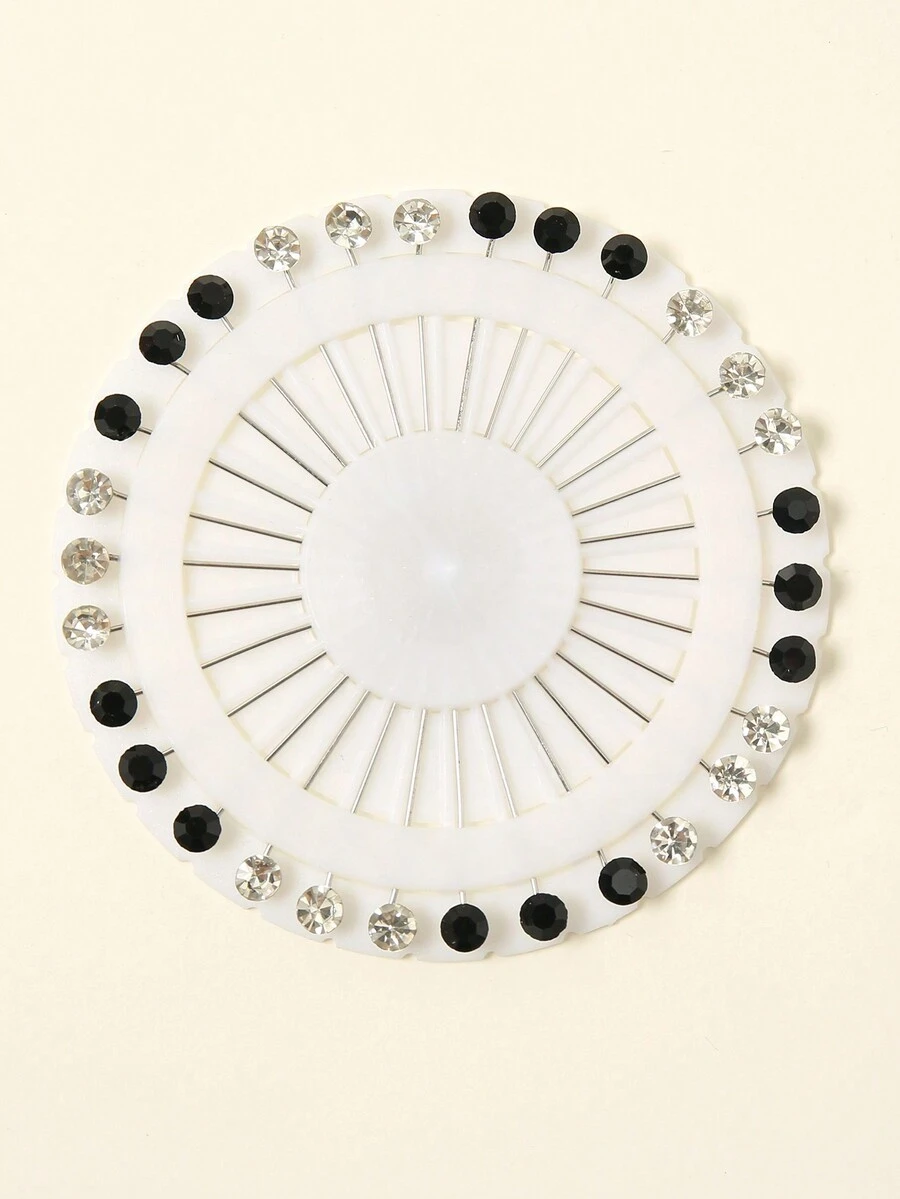 30pcs Rhinestone Embellished Scarf Clips, Colorful Brooches For Women