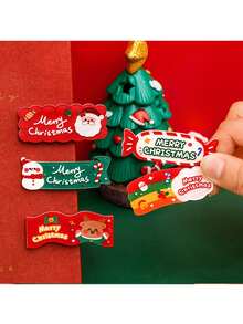 5入組可愛聖誕節裝飾髮夾,適用於兒童,卡通瀏海夾