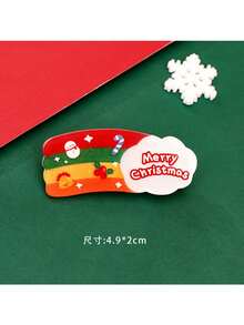 5入組可愛聖誕節裝飾髮夾,適用於兒童,卡通瀏海夾